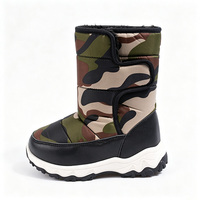 Bottes de neige personnalisées pour enfants de 4 à 10 ans, dessus camouflage résistant à l'eau, chaussures d'hiver doublées de polaire
