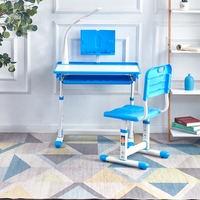 Grande table d'étude de rangement ergonomique réglable en hauteur avec tiroir de rangement pour l'école en bois-K-02 LED