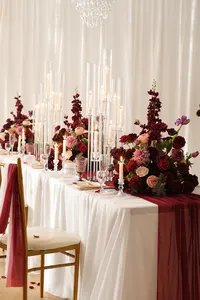 Centro de Mesa con Ramo de Rosas Artificiales Blancas de 19 Pulgadas para Decoración de Mesa de Boda - Product Image 6