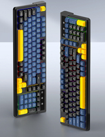 Clavier sans fil double mode 98 touches, gravure laser, disposition espagnole russe, rétroéclairage coloré, clavier de jeu pour PC