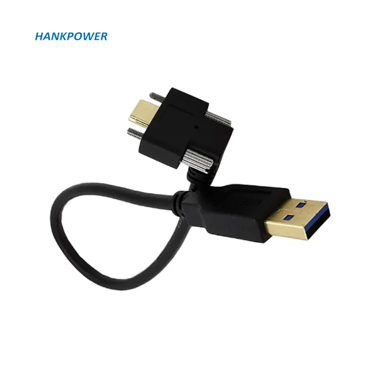 Gold Plated Right Angle USB 3.1 Type C With Screw Locking To Standard USB3.0 Data Cable For Camera