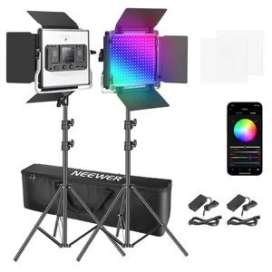 Neewer 2 veya 3 paketleri 660 RGB Led ışık APP kontrolü ile, fotoğraf Video aydınlatma kiti ile standları ve çanta, 660 SMD led CRI95