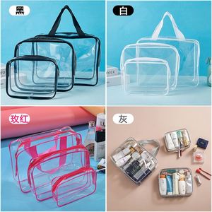 Lot de 3 sacs de toilette transparents en PVC imperméables de taille quart de gallon pour maquillage et cosmétiques, sacs organisateurs transparents pour femmes et hommes - Product Image 5