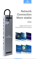 Typ c Hub TW11E 11 in 1 USB c Hub PD 87W VGA HD-MI Audio 3,5mm RJ45 100 Mbit/s SD TF USB 3.0*4