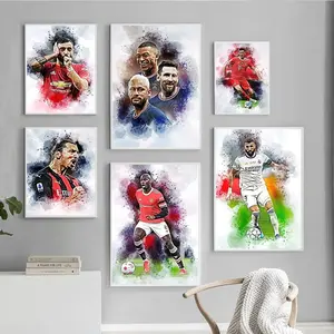 Pintura Da Lona Top Football Club Player Lionel Messi Pintura A Óleo Sobre Tela Pinturas De Parede Para Decoração De Sala De Estar