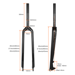 TOSEEK Karbon Sert Çatal <span class=keywords><strong>MTB</strong></span> 26/27.5/29 Ultralight 560g 9x100mm Hızlı Bırakma <span class=keywords><strong>MTB</strong></span> Disk Fren Değiştirme Yükseltme Bileşenleri - Product Image 1