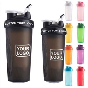 Custom Logo Plastic Shaker Bottle <b>Gym</b> Sport <b>Protein</b> 400ml 600 800 Shake Cup Water BPA Free - Product Image 1