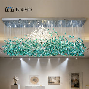 Lustre décoratif en verre cristal sur mesure pour hall d'hôtel, villa, escalier, plafonds luxueux et grands espaces - Product Image 2