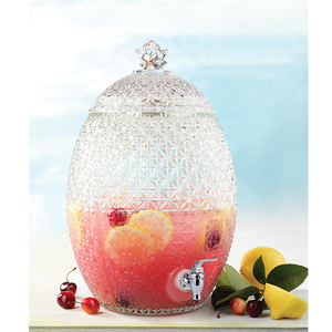 2025 New 10L Pineapple - Shaped <strong>Glass</strong> Beverage Dispenser Set | 5 Matching Cups Included | Leak - Proof Tap for Party/Wedding - Product Image 4