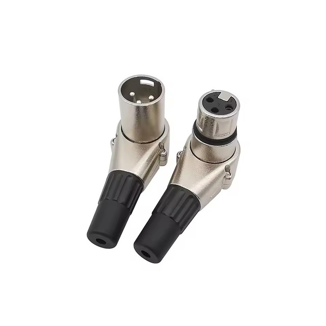 90 Degree Right Angle 3 Pole XLR Connector XLR Male Female Micphone Audio Cable Adapter