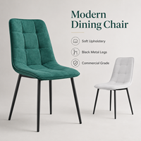 Chaise de salle à manger moderne de luxe en velours, matelassée et capitonnée, design confortable, pour hôtel et restaurant, usage commercial