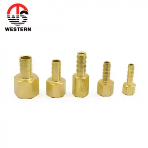 Brass Thread Barb Compression Pipe Fittings Pneumatic Hydraulic Quick Barbed Pipe Hose Fitting For Hose Pipe