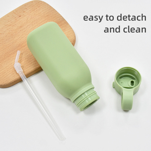 Bouteille d'eau sport en silicone sans BPA pour l'extérieur avec paille, tasse à paille anti-fuite pour enfants, gobelet personnalisable avec logo - Product Image 3