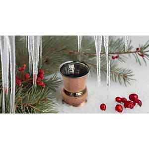 PARIJAT Handicraft Bottega Style <b>Copper</b> Tumbler Hand Pounded Reusable <b>Cup</b> for Water/Cold Drinks for Travel - Product Image 3