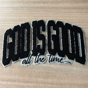 Sewill bordado hierro en Dios es bueno todo el tiempo Chenille parches para ropa - Product Image 1