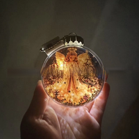 Ornement de Noël Lumineux, Boule Ronde en Acrylique, Décoration Suspendue pour Arbre, Idéal pour Cadeau de Fêtes