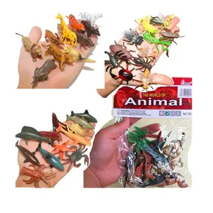 البلاستيك ألعاب حيوانات نموذج 3-8 سنوات للأطفال اللعب البحرية الحياة البرية الحيوان الحشرات لعبة مجسمة