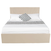 Cadre de lit de luxe avec rangement, en tissu et en cuir, tailles double, king et queen, OEM et ODM