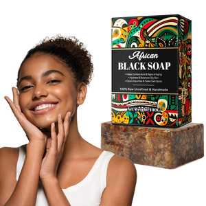 Sabun Hitam Herbal Afrika yang membersihkan kotoran bintik-bintik gelap anti-jerawat dengan bahan pemutih untuk menyeimbangkan kulit berminyak - Product Image 1