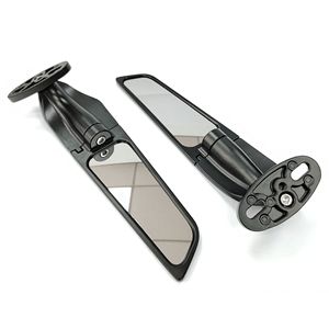 Large Motorcycle Rearview <b>Mirror</b> With Spoiler Black Flat No Distortion For Street Bike Upgrade - Product Image 1