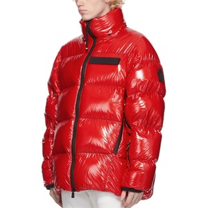 Chaqueta de Plumón para Hombre, Roja, Cálida, Cortavientos, con Cuello Acolchado, Relleno de Plumón, Nylon Ripstop - Product Image 4