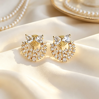Boucles d'oreilles clipsables anti-moustiques 2026 Fashion Wreath Butterfly CZ, sans perçage, plaqué or 18 carats, bijoux invisibles indolores, vente en gros