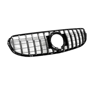 Grille avant Mercedes-Benz GLC Dynamic X253 GT, bandes verticales noires, ABS argenté, compatible avec le pare-chocs avant 2020-2022 - Product Image 5