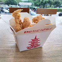 Caja para llevar China reciclable desechable blanca Contenedor de comida para llevar de fideos biológicos Perfecto para restaurantes para llevar