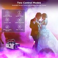 Machine à fumée 1200W 9LEDs RGB 3IN1 avec télécommande, éjecteur de fumée, machine à fumée colorée pour discothèque, effets de fête de Noël, éclairage de scène