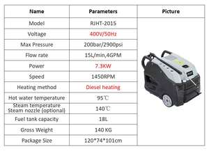 2900PSI dizel ısıtmalı 7.3KW sıcak su buhar basınçlı yıkama pompası elektrikli su jeti yüzey temizleme tabancası sıcak su temizleme pompası - Product Image 5