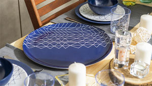 Ensembles de vaisselle en porcelaine, plateau rond en mélamine, ensembles d'assiettes à dîner classiques - Product Image 3