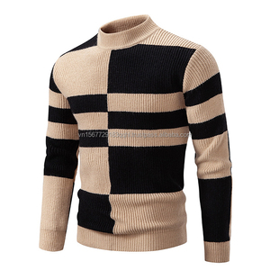 Suéter de Punto con Cuello Alto para Hombre, Estilo Coreano, Color Block, Moda Juvenil, Informal, Invierno 2026 - Product Image 6