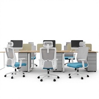 Chaise de bureau ergonomique moderne et minimaliste avec accoudoirs, appui-tête, dossier en maille confortable et pivotant, chaise de personnel réglable en hauteur