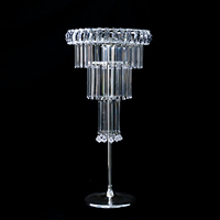 HJ220091 Fournitures pour fêtes de mariage, support à fleurs en cristal haut et fin en métal doré, centre de table pour événements de mariage