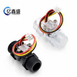Yf 201c Liquid <b>Flow</b> Sensor 4 In <b>Water</b> <b>Flow</b> <b>Meter</b> For Arduino Project With 3 Wire Connector And Clear Black Body - Product Image 2