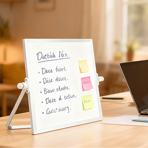Fournitures de bureau, tableaux blancs magnétiques double face multi-usages de petite taille 12*16 pouces pour la salle de classe, les enfants, avec cadre en aluminium - Product Image 1