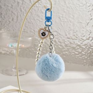 Porte-clés pompon perlé fait main, chaîne de téléphone créative en perles, pendentif mignon pour sac à dos, accessoire pour étudiants, idée cadeau bohème - Product Image 5