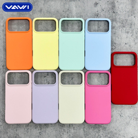 VAWI V-S07 Coque de téléphone en silicone couleur unie tendance, sensation de peau luxueuse, pour iPhone 13 14 15 16 17 Pro Max
