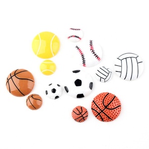 Funda de resina para teléfono, accesorios para decoración, medio lado de baloncesto, fútbol, voleibol, tenis y béisbol, bricolaje - Product Image 1