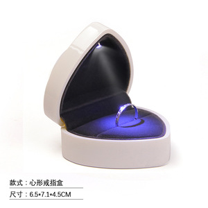 Factory customized heart-shaped velvet hinge closure jewelry <b>box</b> with ribbon, suitable for <b>rings</b> and necklaces - Product Image 1