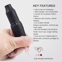 Machine à tatouer électrique EASYART pour stylo, connexion RCA, cartouches d'aiguilles jetables, embouts en acier inoxydable 90g, machine à tatouer pour sourcils