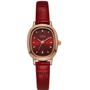 Reloj de Pulsera Elegante Retro para Mujer, Correa de Cuero Ovalada, Diseño Minimalista, Lujoso - Product Image 4