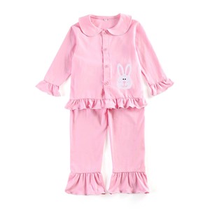 Boutique à volants coton deux pièces ensembles vêtements de nuit <span class=keywords><strong>lapin</strong></span>-motif mignon enfants filles pyjamas - Product Image 2