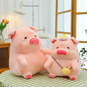 Jouets en peluche super doux et mignons en forme de cochon de dessin animé personnalisé, en coton PP, jouets en peluche anti-stress, vente en gros - Product Image 6