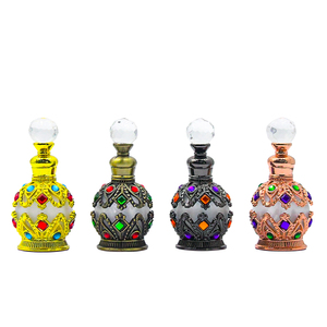 Botella de Perfume de Vidrio Dorado de Dubái de 15 ml, Botellas de Aceite de Perfume Árabe Exótico con Tapa de Barra - Product Image 2