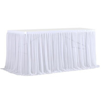Jupe de table en organza de polyester tissé uni 4FT 6FT 9FT 14FT pour mariage, anniversaire, fête, dessert, vente en gros