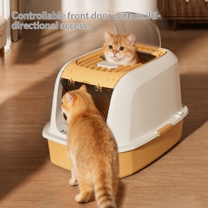 Große Quadratische Geschlossene Katzentoilette Spritzwassergeschützt Vollständig Eingekapselte Katzentoilette Doppeltürige Eingangstür Geruchsdicht Großhandel - Product Image 3