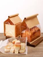 Sacs d'emballage en papier kraft sur mesure en gros, bord roulé en fil métallique, sac à pain grillé, sac alimentaire, sac à pâtisserie, bord roulé en fil métallique, sac à pain grillé, sac à pâtisserie