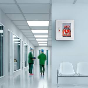 Pronto soccorso AED defibrillatore armadio portaoggetti in acciaio metallo chiusura a scatto si adatta a tutte le marche per attrezzature di servizio - Product Image 2
