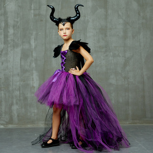 Halloween Demon Girl's Dress Tail Drag Princess Dress Bruja Pluma <span class=keywords><strong>Disfraz</strong></span> de Halloween - Product Image 1